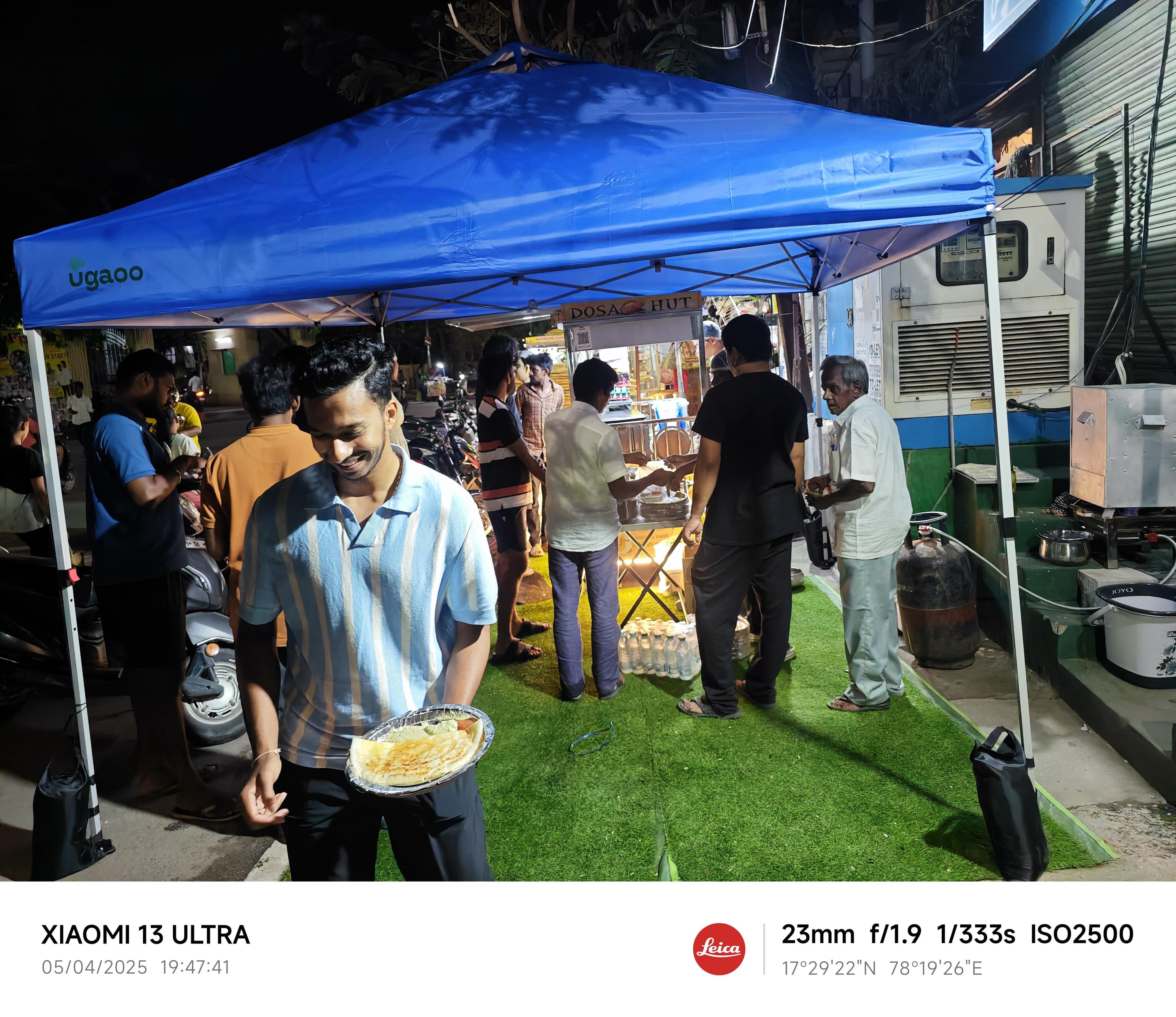 Happy customer at Dosa Hut